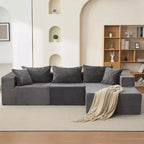 Canapé d'angle modulable Acekool Cloud de 274 cm avec méridienne, canapé moelleux sans accoudoirs en forme de L pour salon