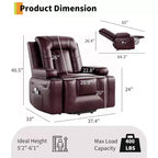 Fauteuil inclinable releveur Acekool, Chaleur et massage, Fauteuil inclinable réglable en PU pour personnes âgées, Salon