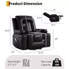 Fauteuil inclinable releveur Acekool, Chaleur et massage, Fauteuil inclinable réglable en PU pour personnes âgées, Salon