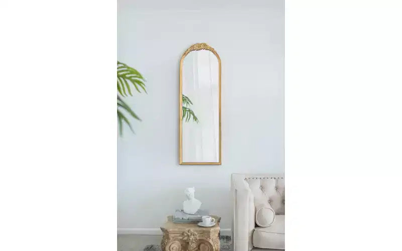 Miroir sur pied en bois 19 x 56 pouces, design intégral