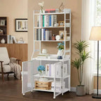 Étagère à Livres, Bibliothèque Industrielle, Étagère de Présentation en Bois avec Cadre Métallique, Unité d'Étagères de Rangement au Sol pour Chambre à Coucher, Salon, Bureau à Domicile