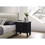 HomeStock Rectangle Cherry Wood Nighstand For Living Room and Bedroom