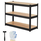 Étagère de rangement à 3 niveaux 35x24x35, Acier au carbone et MDF, Supporte 180 kg par tablette, Réglable pour garde-manger et sous-sol
