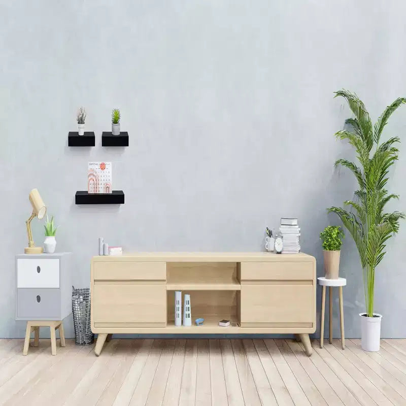 NAYSAYE Étagères Flottantes Murales en Bois avec Supports Invisibles pour Salle de Bain Chambre Salon Cuisine, Multicolore