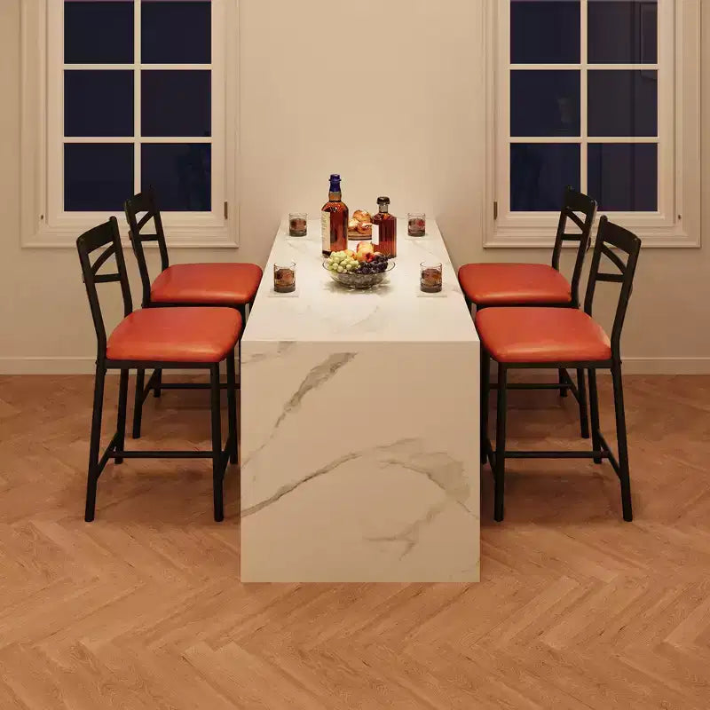 Lot de 2 tabourets de bar, chaises de bar hauteur comptoir avec dossier, coussin épais et cuir PU, chaises de salle à manger rembourrées pour îlot de cuisine, bar, salle à manger