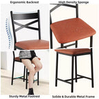 Lot de 2 tabourets de bar, chaises de bar hauteur comptoir avec dossier, coussin épais et cuir PU, chaises de salle à manger rembourrées pour îlot de cuisine, bar, salle à manger