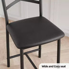 Lot de 2 tabourets de bar, chaises de bar hauteur comptoir avec dossier, coussin épais et cuir PU, chaises de salle à manger rembourrées pour îlot de cuisine, bar, salle à manger