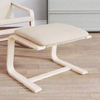 vidaXL Ottoman Repose-pieds Pouf Tabouret Tissu Salon - Crème