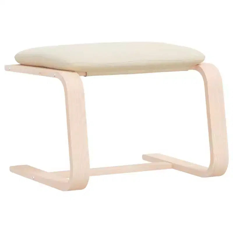 vidaXL Ottoman Repose-pieds Pouf Tabouret Tissu Salon - Crème