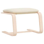 vidaXL Ottoman Repose-pieds Pouf Tabouret Tissu Salon - Crème