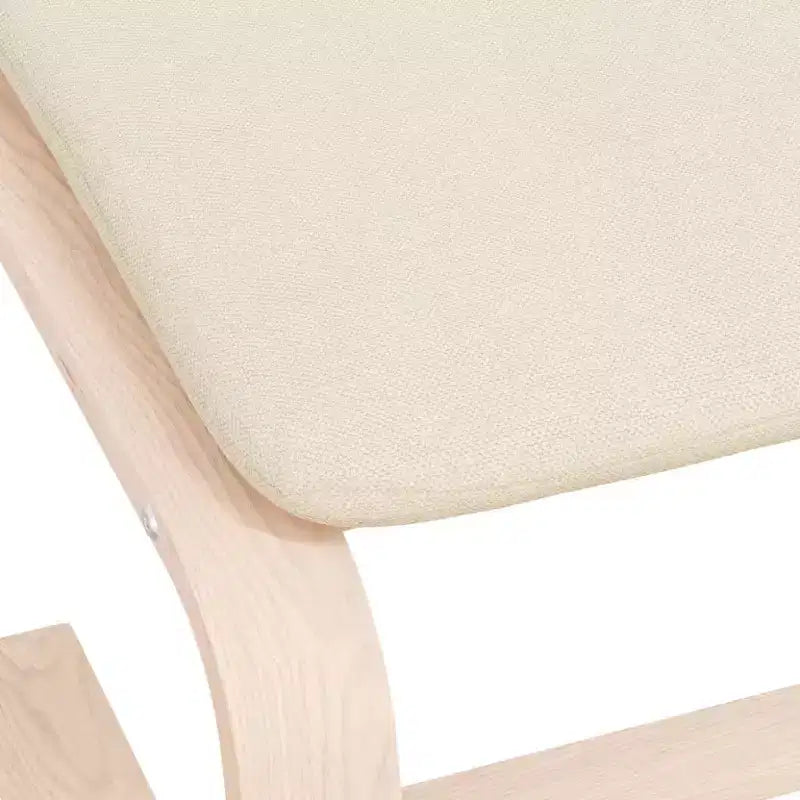 vidaXL Ottoman Repose-pieds Pouf Tabouret Tissu Salon - Crème