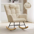 Armchair for Adults, Reading Chair Rocking Chair with Ottoman, Glider Rocking Chair with High Backrest, Nursery