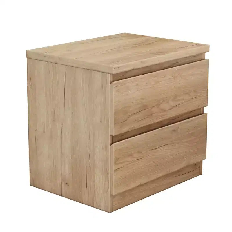Conçue pour un usage quotidien pratique, cette table de chevet naturelle de 50 cm avec 2 tiroirs, une table d'appoint avec tiroirs sans poignée, un plateau épaissi.