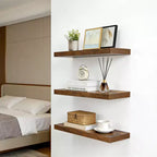 Étagères murales flottantes, étagères murales rustiques avec supports métalliques, étagères de présentation en bois pour chambre, salon, salle de bain, plantes et décoration