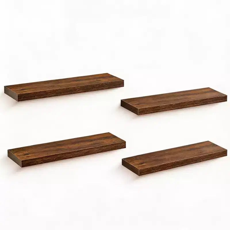 Étagères murales flottantes, étagères murales rustiques avec supports métalliques, étagères de présentation en bois pour chambre, salon, salle de bain, plantes et décoration