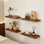 Étagères murales flottantes, étagères murales rustiques avec supports métalliques, étagères de présentation en bois pour chambre, salon, salle de bain, plantes et décoration