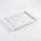 Elegant Natural Marble Jewelry Tray Organizer, Mom's Day Gift Genuine Marble Stone Tray for Vanity Bathroom Home Decor