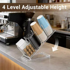 Organisateur de capsules de café en acrylique, distributeur de dosettes transparent durable pour cuisine et bar à café
