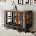Table de Niche Rustique Marron, 2 Portes Coulissantes, 1 Chien