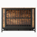 Table de Niche Rustique Marron, 2 Portes Coulissantes, 1 Chien