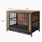 Table de Niche Rustique Marron, 2 Portes Coulissantes, 1 Chien
