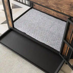 Table de Niche Rustique Marron, 2 Portes Coulissantes, 1 Chien