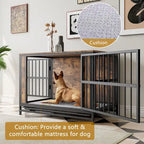 Table de Niche Rustique Marron, 2 Portes Coulissantes, 1 Chien
