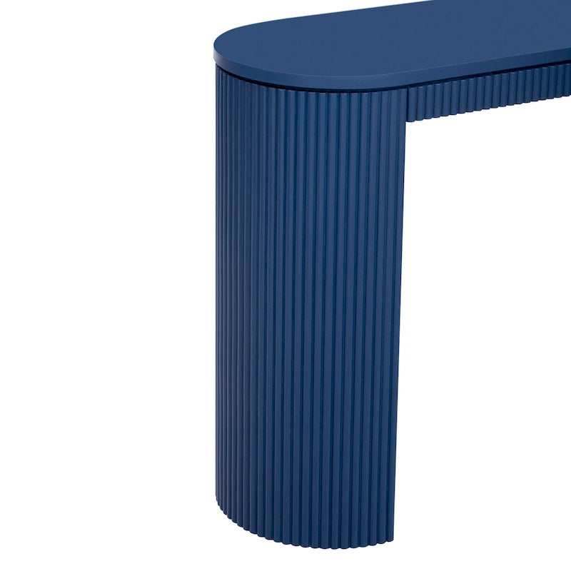 Console Navy / Noir / Naturel avec pieds à rayures verticales – Simple