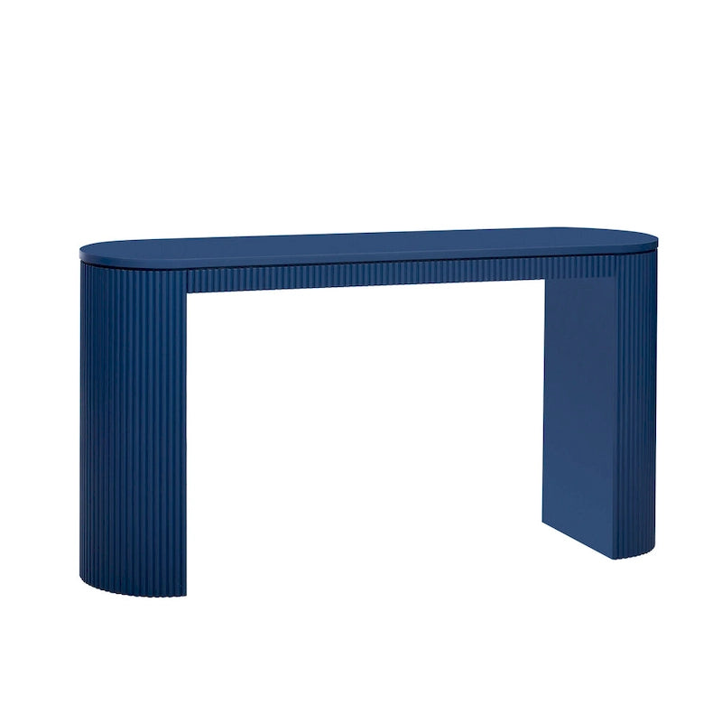 Console Navy / Noir / Naturel avec pieds à rayures verticales – Simple