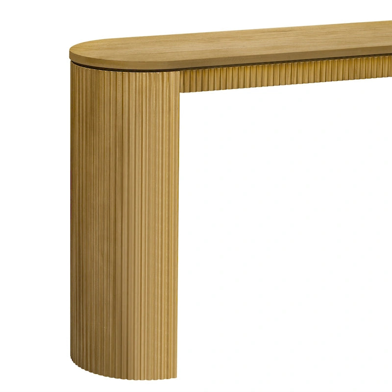 Console Navy / Noir / Naturel avec pieds à rayures verticales – Simple