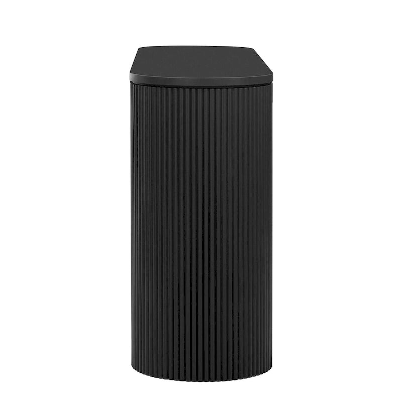 Console Navy / Noir / Naturel avec pieds à rayures verticales – Simple