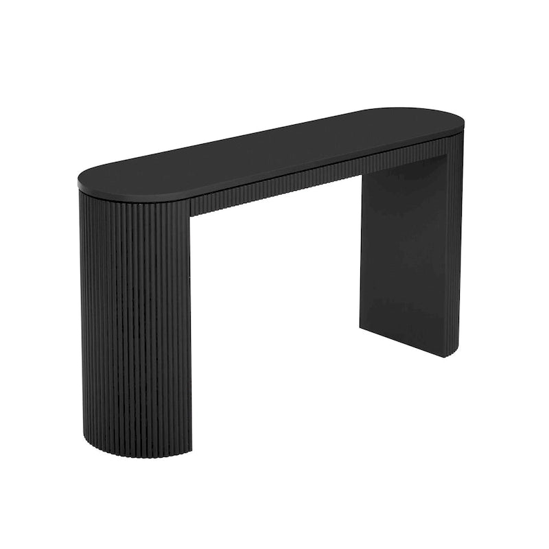Console Navy / Noir / Naturel avec pieds à rayures verticales – Simple
