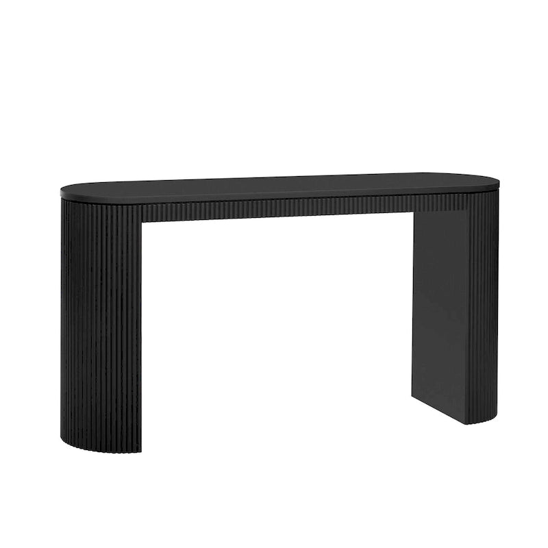 Console Navy / Noir / Naturel avec pieds à rayures verticales – Simple