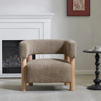Fauteuil Boucle – Multicolore, pieds en bois d'hévéa, une place