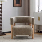 Fauteuil Boucle – Multicolore, pieds en bois d'hévéa, une place