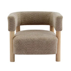 Fauteuil Boucle – Multicolore, pieds en bois d'hévéa, une place