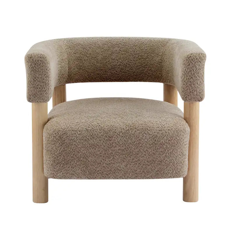 Fauteuil Boucle – Multicolore, pieds en bois d'hévéa, une place