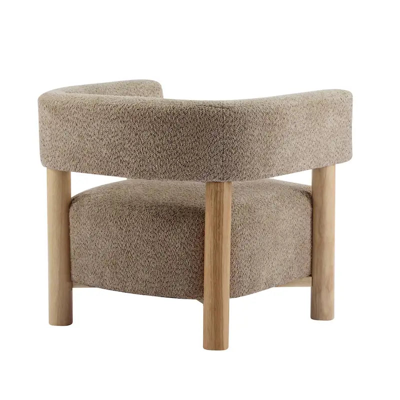Fauteuil Boucle – Multicolore, pieds en bois d'hévéa, une place