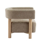 Fauteuil Boucle – Multicolore, pieds en bois d'hévéa, une place