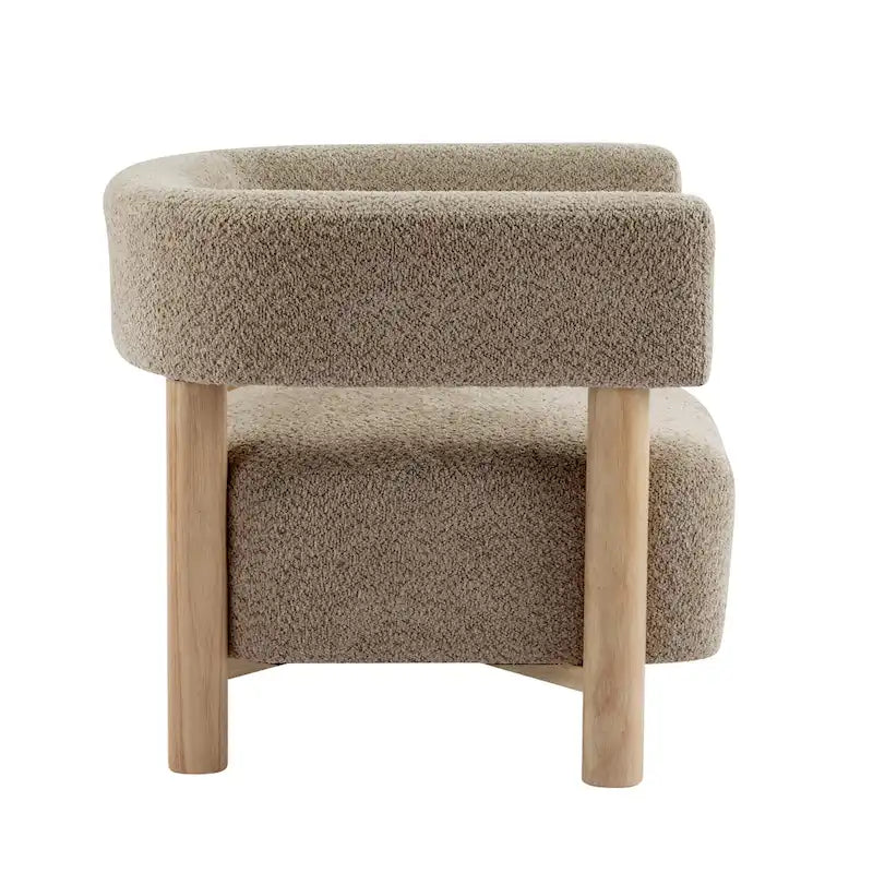 Fauteuil Boucle – Multicolore, pieds en bois d'hévéa, une place