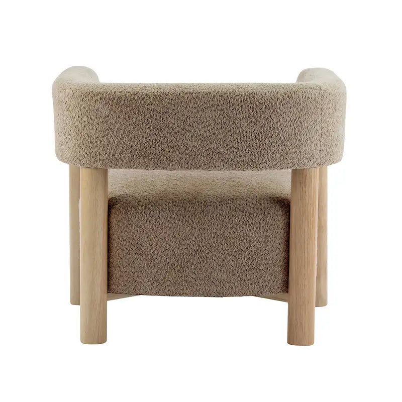 Fauteuil Boucle – Multicolore, pieds en bois d'hévéa, une place