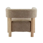 Fauteuil Boucle – Multicolore, pieds en bois d'hévéa, une place