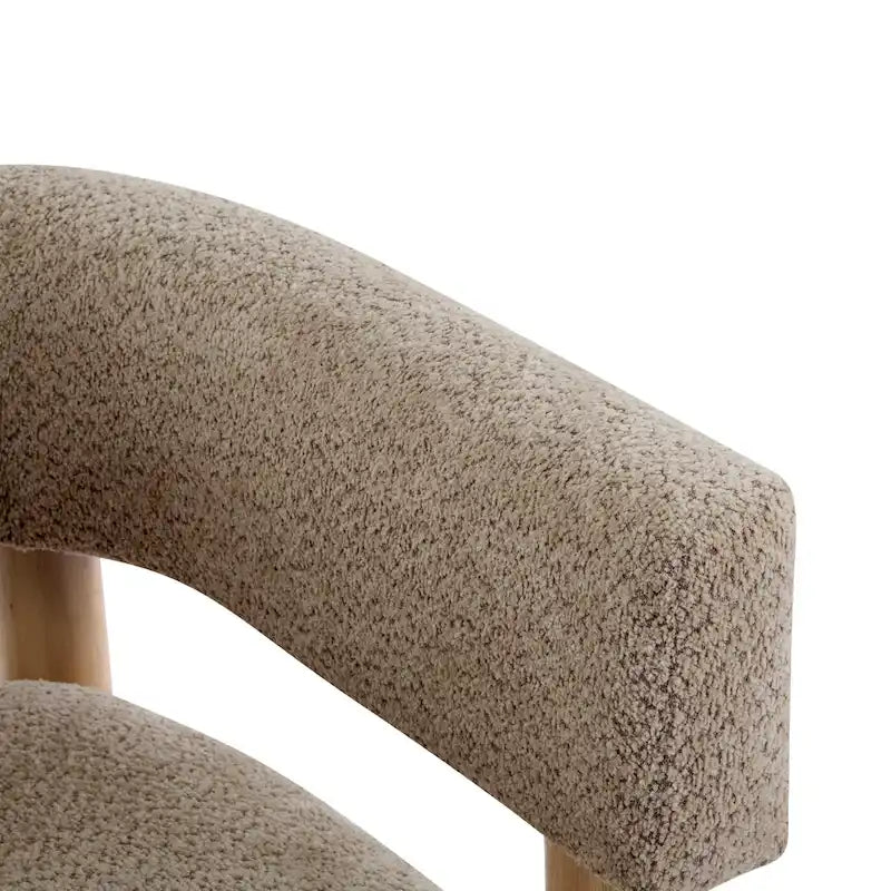 Fauteuil Boucle – Multicolore, pieds en bois d'hévéa, une place