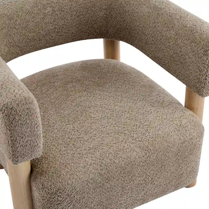 Fauteuil Boucle – Multicolore, pieds en bois d'hévéa, une place