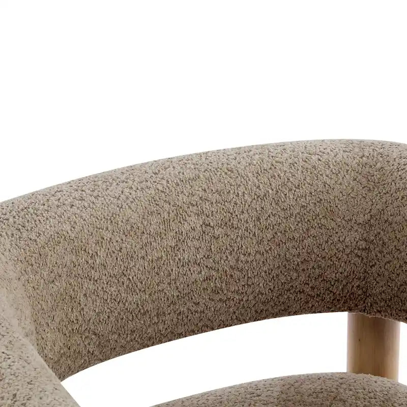 Fauteuil Boucle – Multicolore, pieds en bois d'hévéa, une place