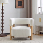 Fauteuil Boucle – Multicolore, pieds en bois d'hévéa, une place