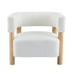 Fauteuil Boucle – Multicolore, pieds en bois d'hévéa, une place