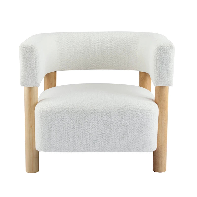Fauteuil Boucle – Multicolore, pieds en bois d'hévéa, une place