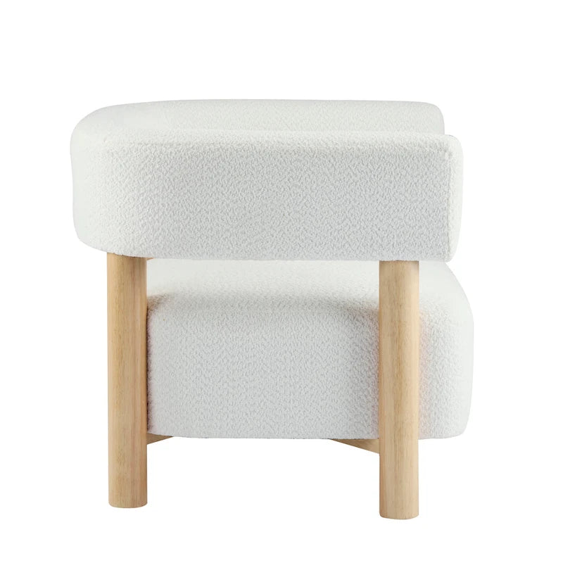Fauteuil Boucle – Multicolore, pieds en bois d'hévéa, une place