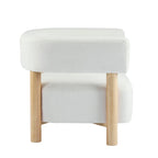Fauteuil Boucle – Multicolore, pieds en bois d'hévéa, une place